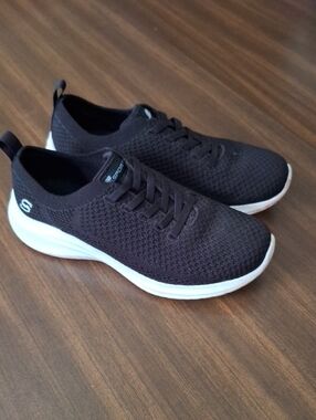 S Sport by Skechers Resse Unisex Black Lightweight Knit Slip-On Sneakers